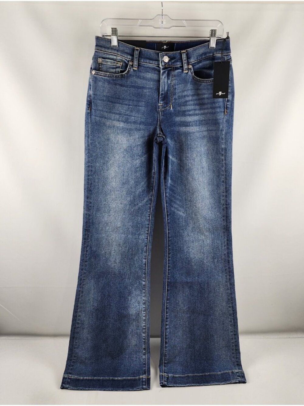 7 For All Mankind Jeans Womens 29x34 Blue DOJO Slim Flare Illusion Denim NWT